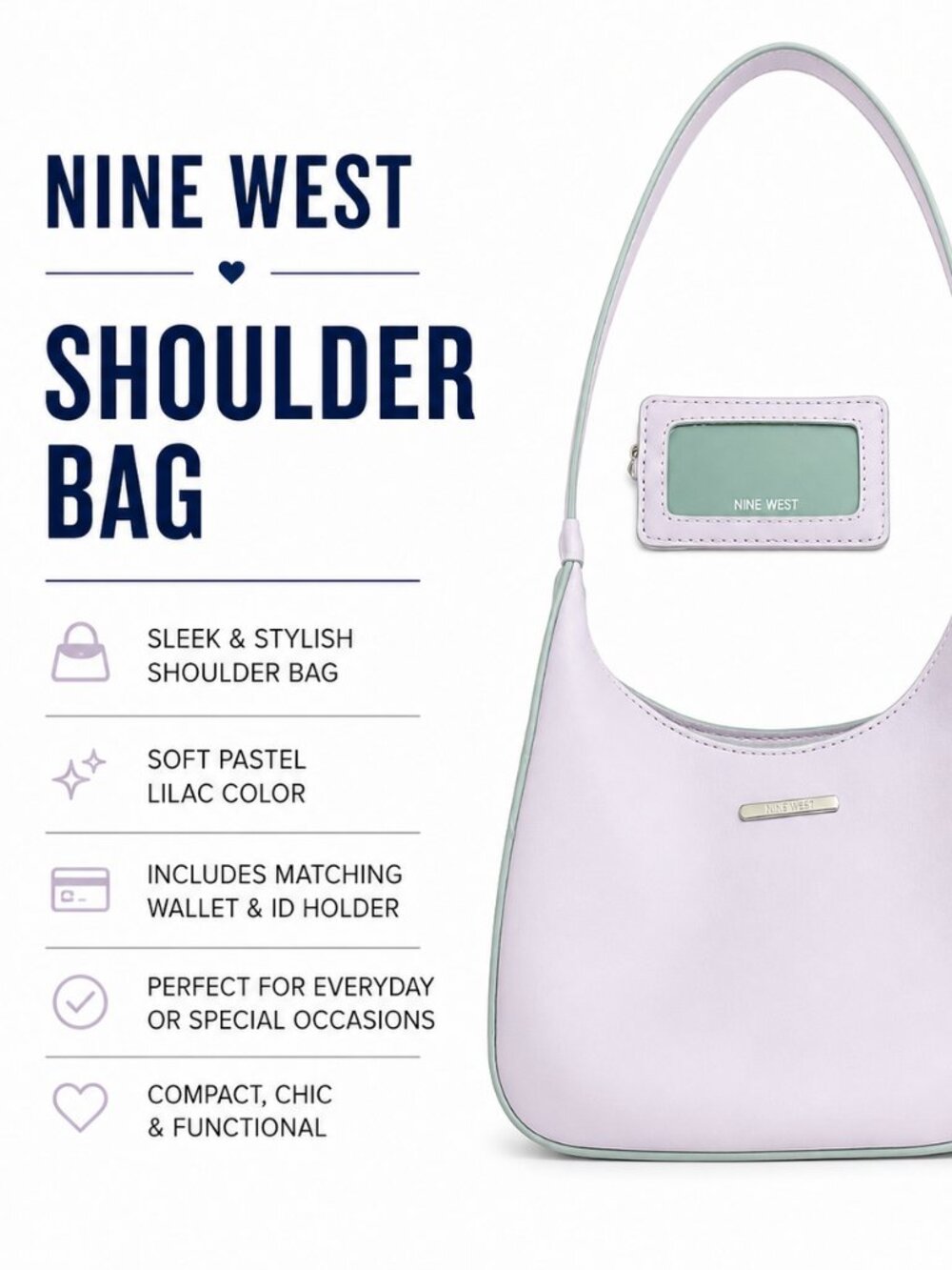 Nine West Pink Purse, Mirror, Mini Wallet